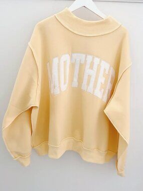 MOTHER MOCK NECK SWEATSHIRT - BUTTER YELLOW (S/M)